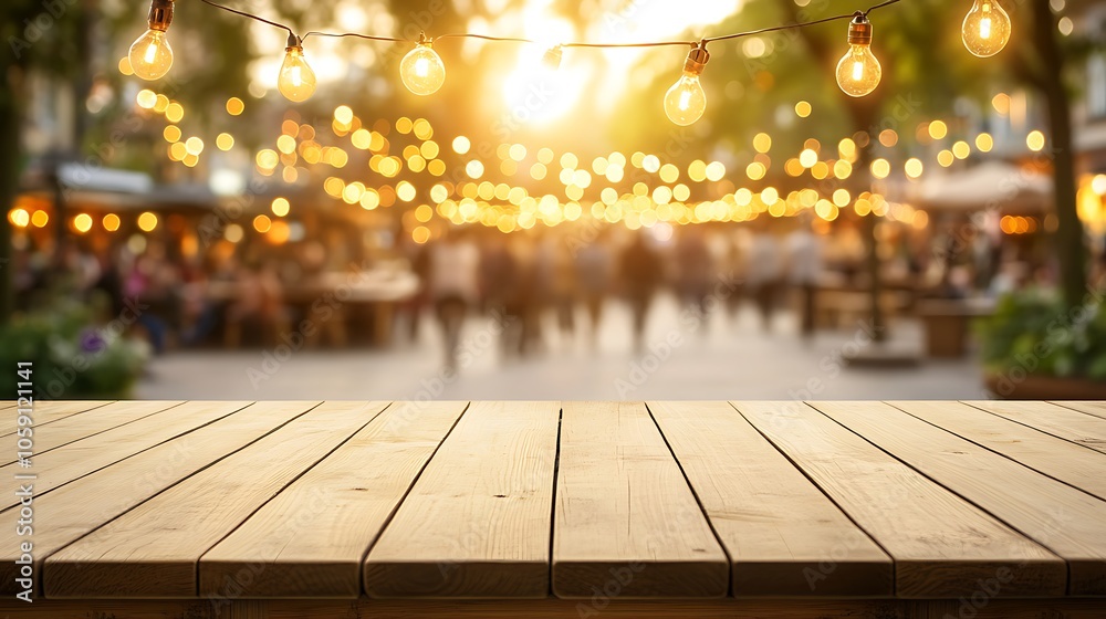 Wooden Table with Blurred Background of Lights and People Light Gradient Background with Room for Typography Wooden Table with Blurred Background of Lights and People Light Gradient Background with Room for Typography