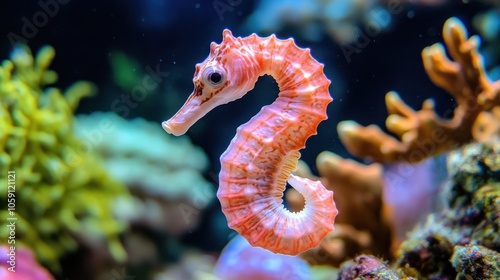 Serene Seahorse in an Aquarium Setting