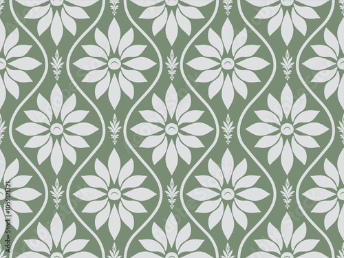 Green damask Wallpaper.