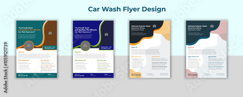 Car Wash Flyer, Car Cleaning Service Poster, a4 car wash service flyer, automobile wash service leaflet design, Car Wash Flyer Poster Layout photo