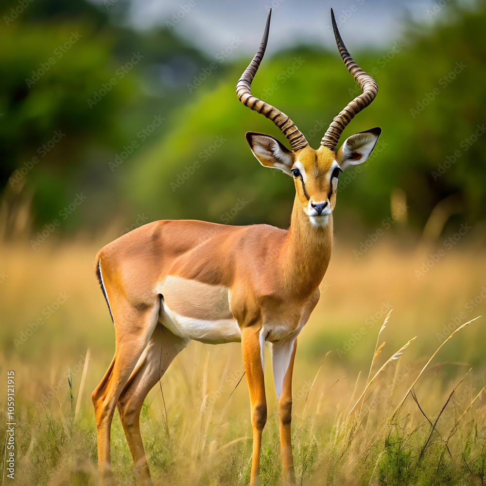 antelope isolated on white background