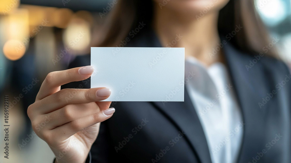 empty white mock-up business card, symbolizing potential and opportunity in networking. Its blank surface invites creativity and personalization for branding