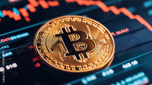 Bitcoin on Stock Exchange Board with Trend Lines