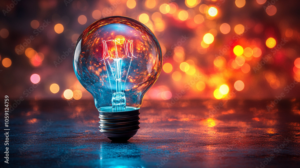 glowing lightbulb against a clean backdrop, symbolizing new ideas and innovation. The bright light signifies creativity and inspiration in the business world