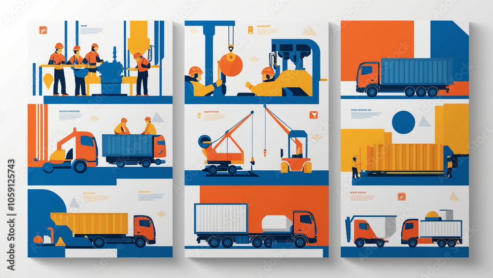 Naklejka premium vector-based illustration of industrial activities