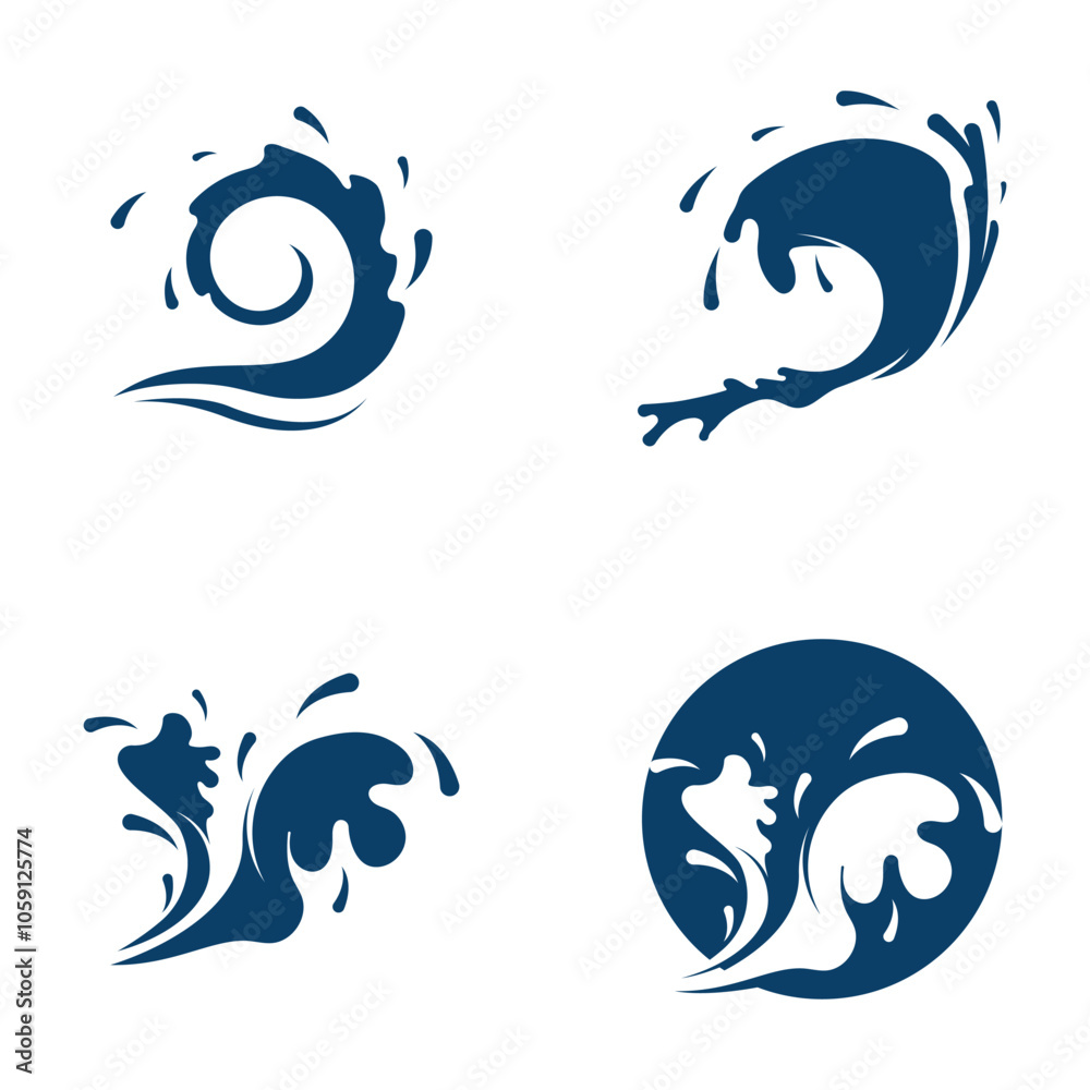 Water Wave symbol and icon Logo Template Water Wave symbol and icon Logo Template