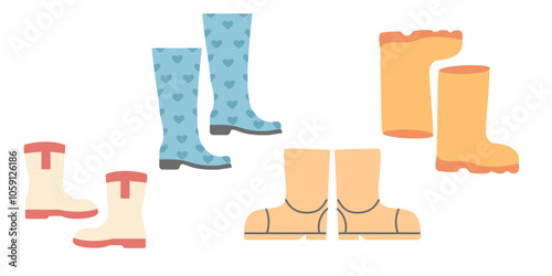 A collection of different rubber boots
