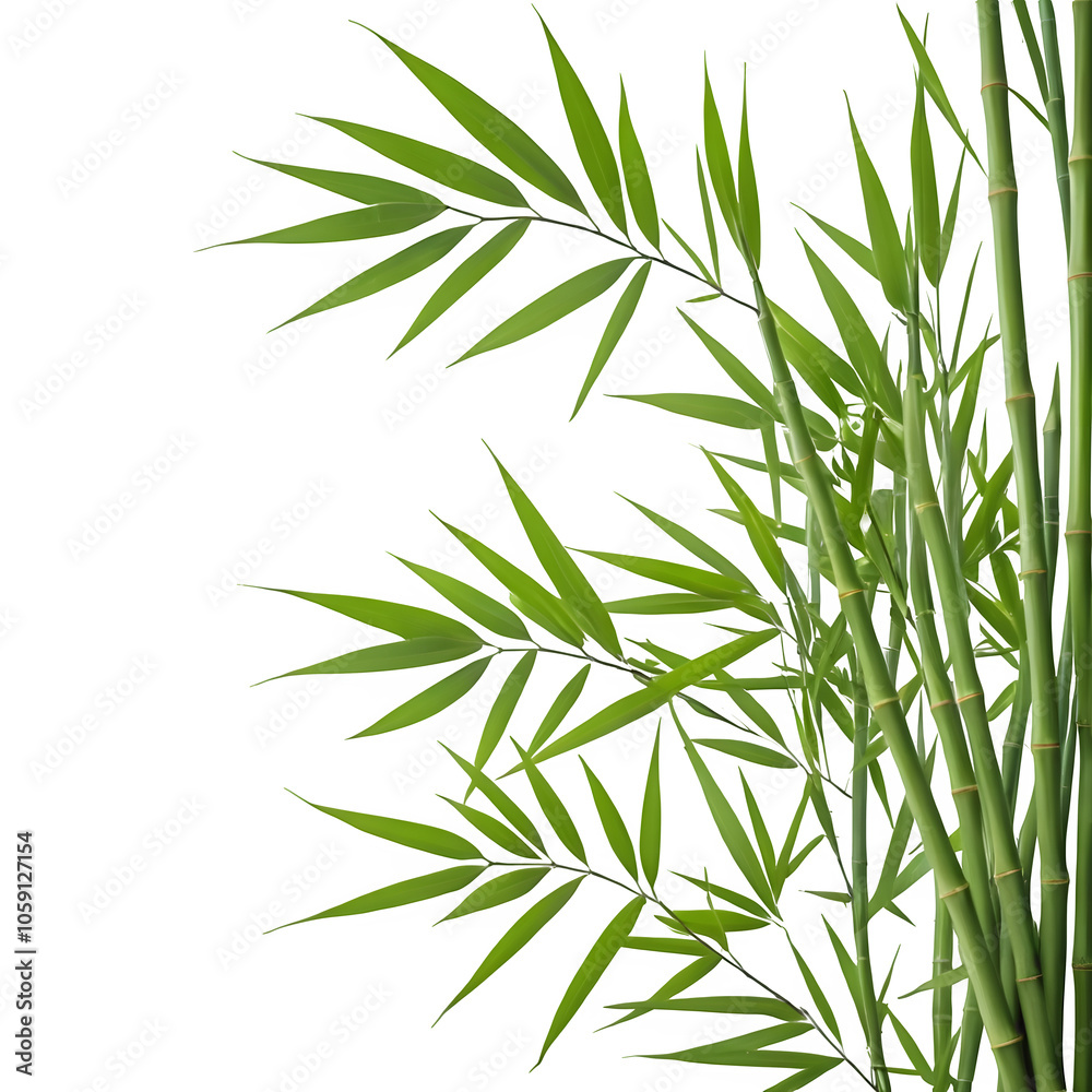 bamboo leaf is isolated on a white background bamboo leaf is isolated on a white background
