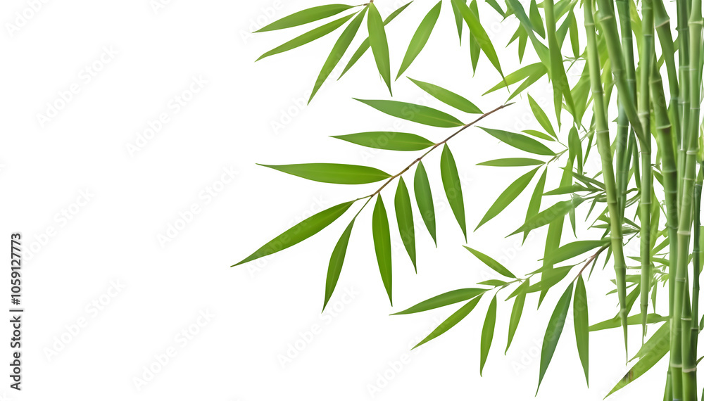 bamboo leaf is isolated on a white background bamboo leaf is isolated on a white background