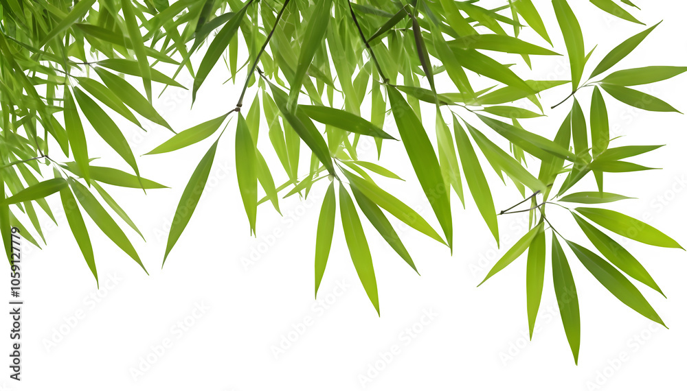 Obraz premium bamboo leaf is isolated on a white background