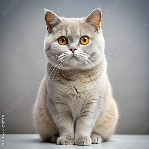 English short hair cat isolated on white