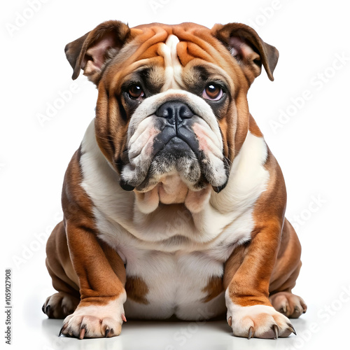 english bulldog dog isolated on transparent background