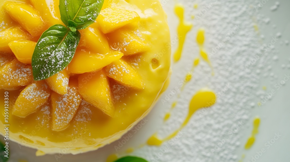 A layered dessert with mango habanero sauce offers sweet tropical flavors with a spicy kick. The zesty blend is eye-catching and flavorful. A layered dessert with mango habanero sauce offers sweet tropical flavors with a spicy kick. The zesty blend is eye-catching and flavorful.