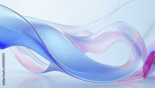 Fotografía Flowing gradient transparent multilayer glass background, 3d rendering
