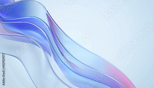 Flowing gradient transparent multilayer glass background, 3d rendering. photo