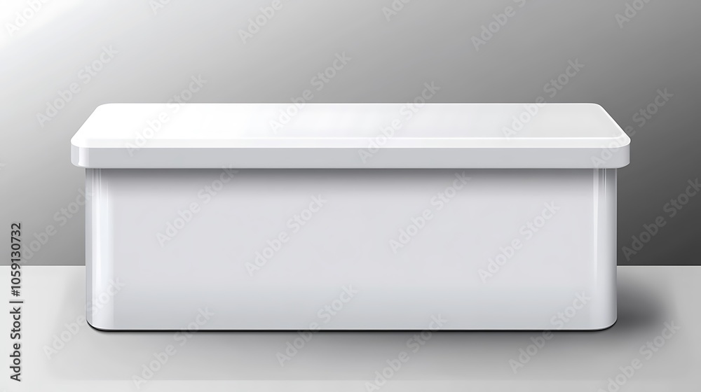 A simple white rectangular box with a flat lid, suitable for storage or packaging. A simple white rectangular box with a flat lid, suitable for storage or packaging.