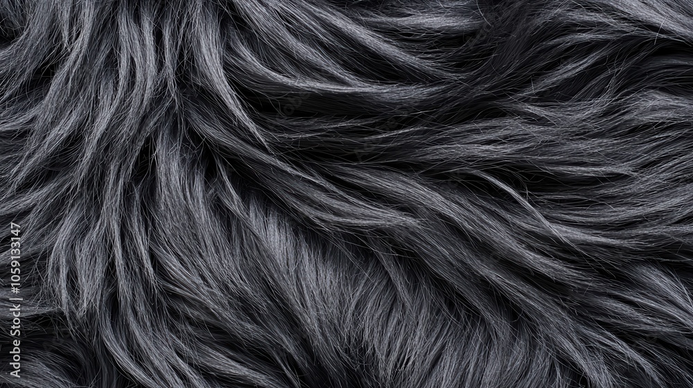 A close-up of a luxurious, soft black fur texture, showcasing elegant wavy strands. A close-up of a luxurious, soft black fur texture, showcasing elegant wavy strands.