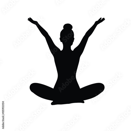 a black silhouette of a person in a yoga pose