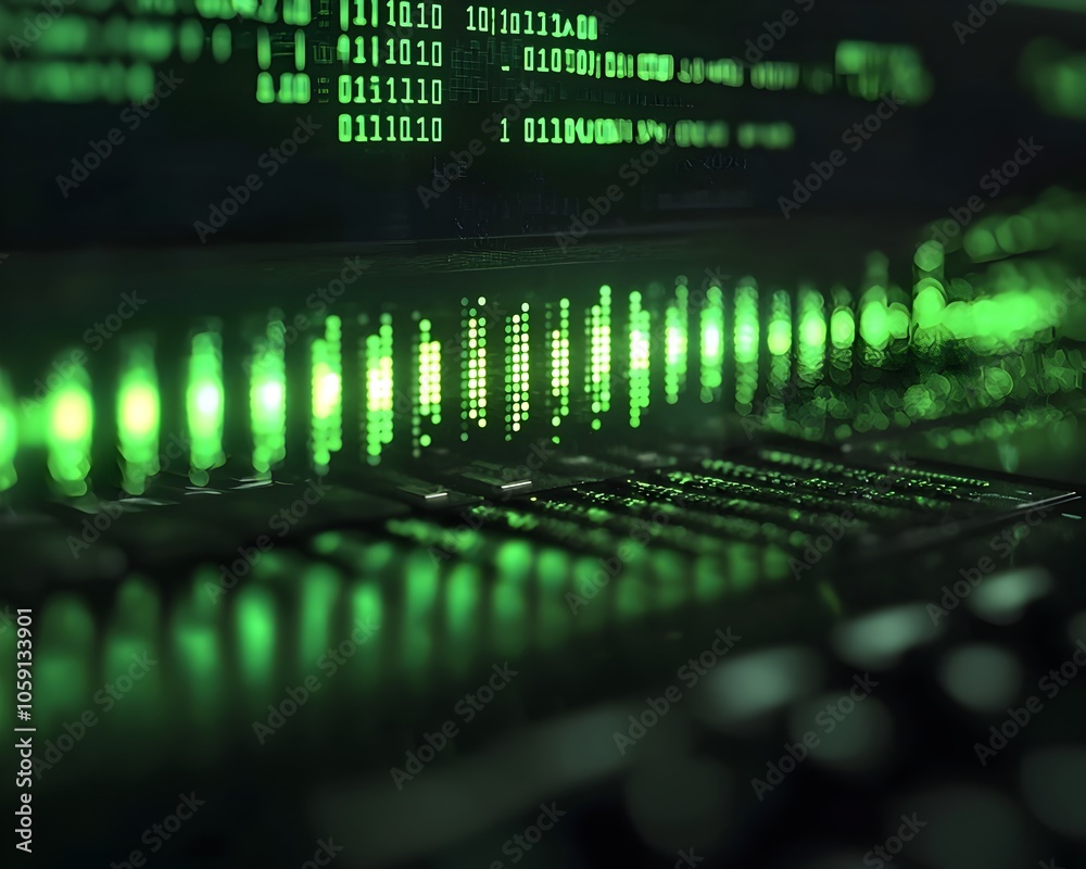 Digital Loading Bar Filling with Binary Code on Hacker s Computer Screen Symbolizing Complex System Cracking Digital Loading Bar Filling with Binary Code on Hacker s Computer Screen Symbolizing Complex System Cracking