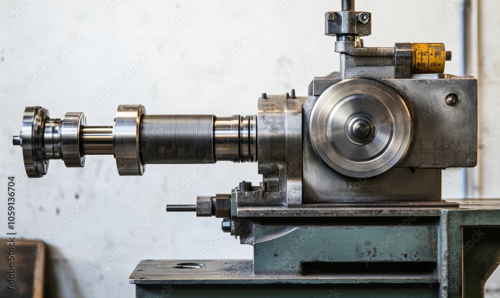 Industrial metal machinery with gears and a screw. Industrial metal machinery with gears and a screw.