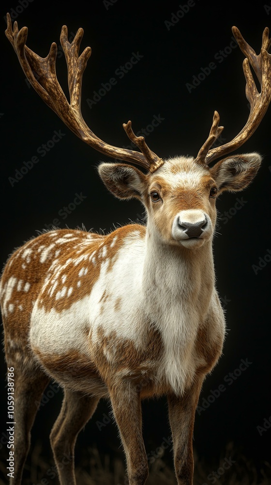 Obraz premium Red deer with antlers and spots