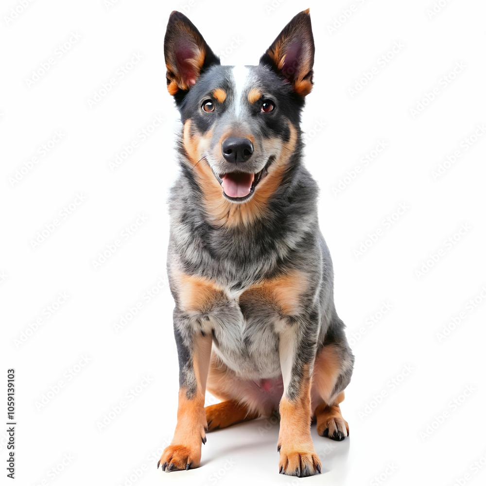 Australian cattle dog isolated in white background, ai generative