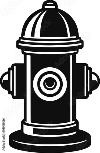 black silhouette of fire hydrant icon