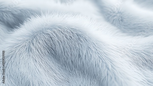 Soft light blue faux fur fabric with a plush texture, ideal for cozy home decor or fashion accessories. photo