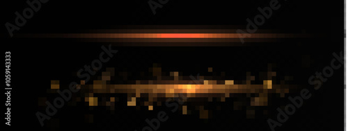 White laser beams isolated on black background. Abstract light effect. White lens flash. Horizontal rays glowing in the dark. Light Speed ​​vector illustration, road.