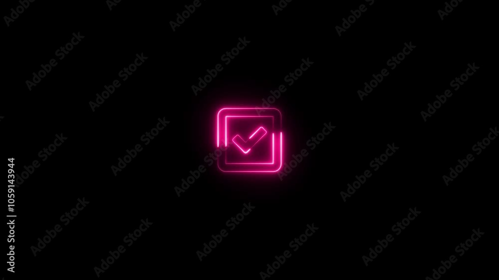 glowing neon check mark animation icon tick finishing confirm yes right ok sign animated ,checkmark sign icon animation. glowing neon check mark animation icon tick finishing confirm yes right ok sign animated ,checkmark sign icon animation.