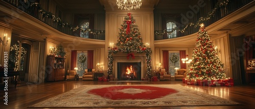 Christmas Decorated Living Room