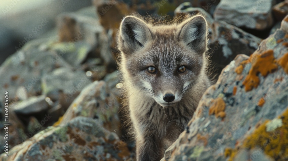 Young red fox in natural setting, gazing off into the distance. High-quality nature photography. Young red fox in natural setting, gazing off into the distance. High-quality nature photography.