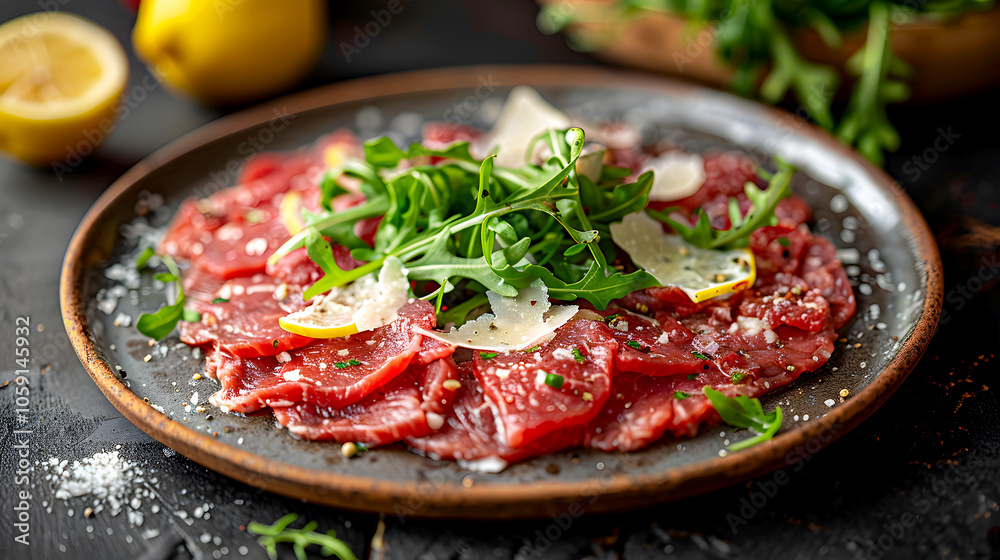 Elegant Beef Carpaccio with Arugula and Citrus