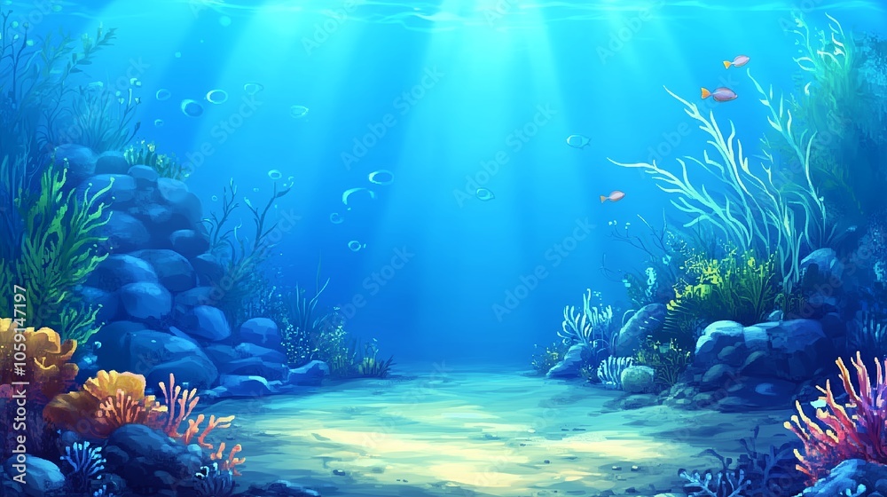 Fototapeta premium 深海と魚たち