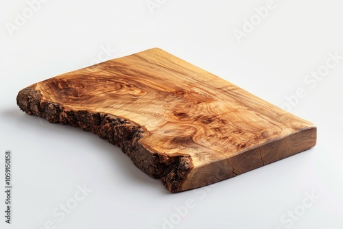 The image showcases a large wood slab with a unique, natural grain pattern. The texture is smooth with distinctive cracks and curves that highlight the raw, organic nature of the material.