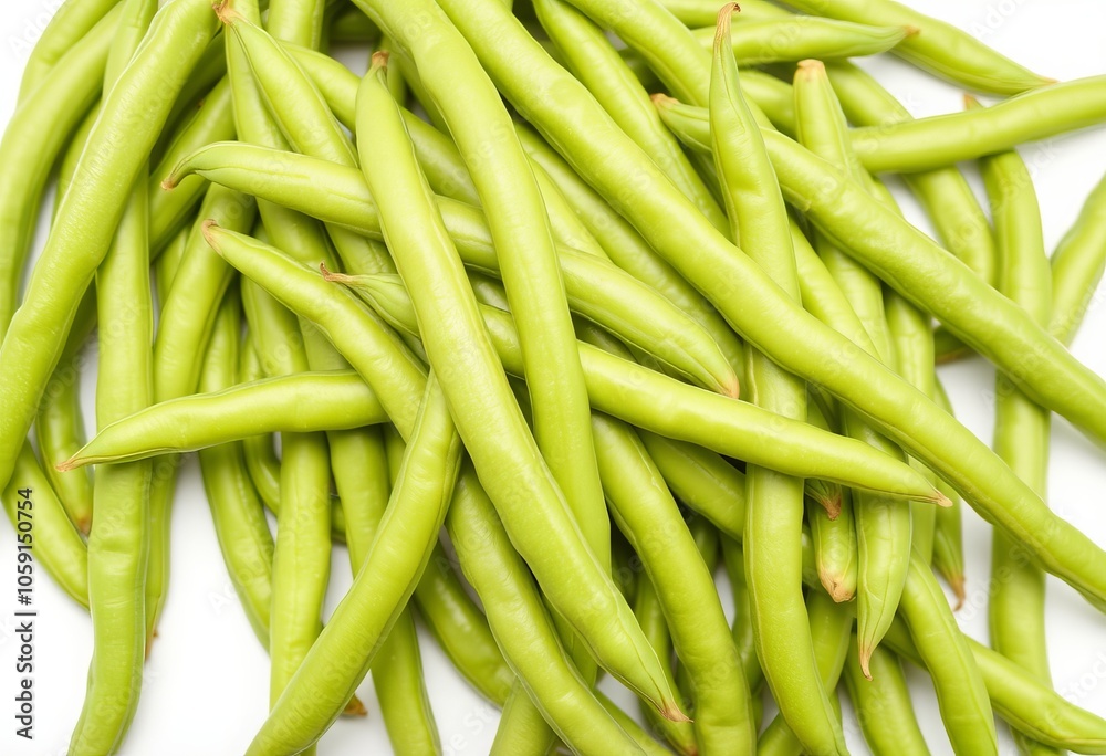Fresh green beans A handful of fresh green beans on a white back Fresh green beans A handful of fresh green beans on a white back