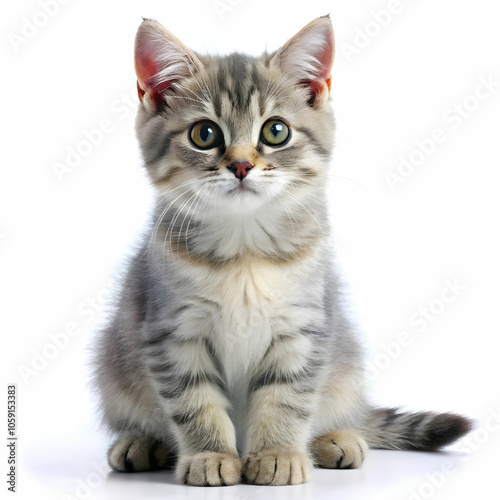 Australian Mist cat cat isolated on white background. Generative AI