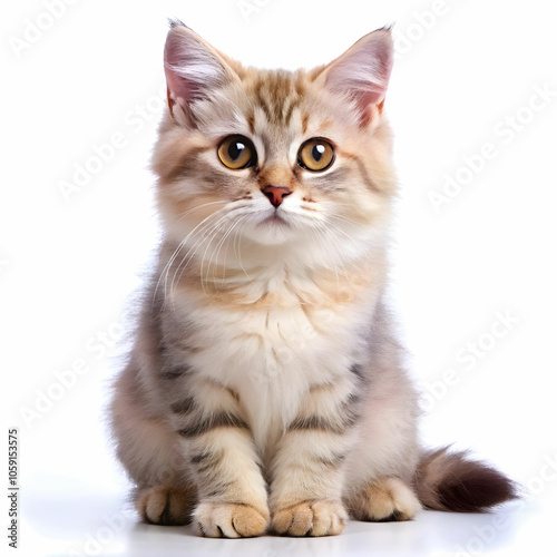 Australian Mist cat cat isolated on white background. Generative AI