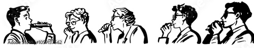 The 7 Best Thoughtful People Lineart Zeichnungen Vektor Grafik