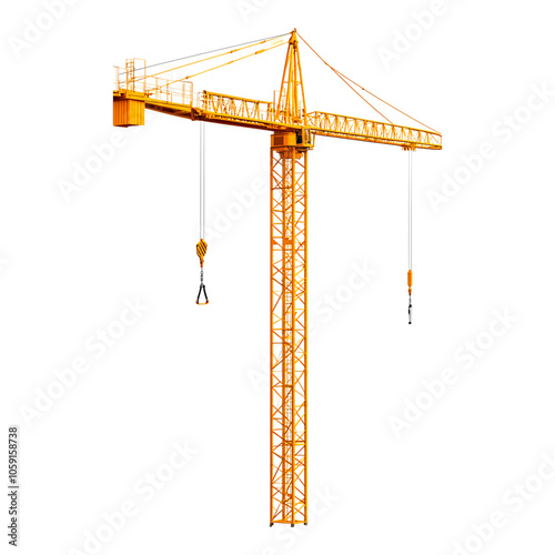 Yellow Construction Crane with Detailed Structure