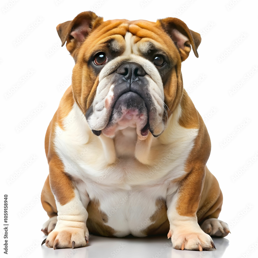 english bulldog dog isolated on transparent background