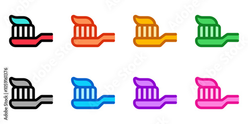 Editable tooth brush and paste vector icon. Dentistry, healthcare, medical. Part of a big icon set family. Perfect for web and app interfaces, presentations, infographics, etc