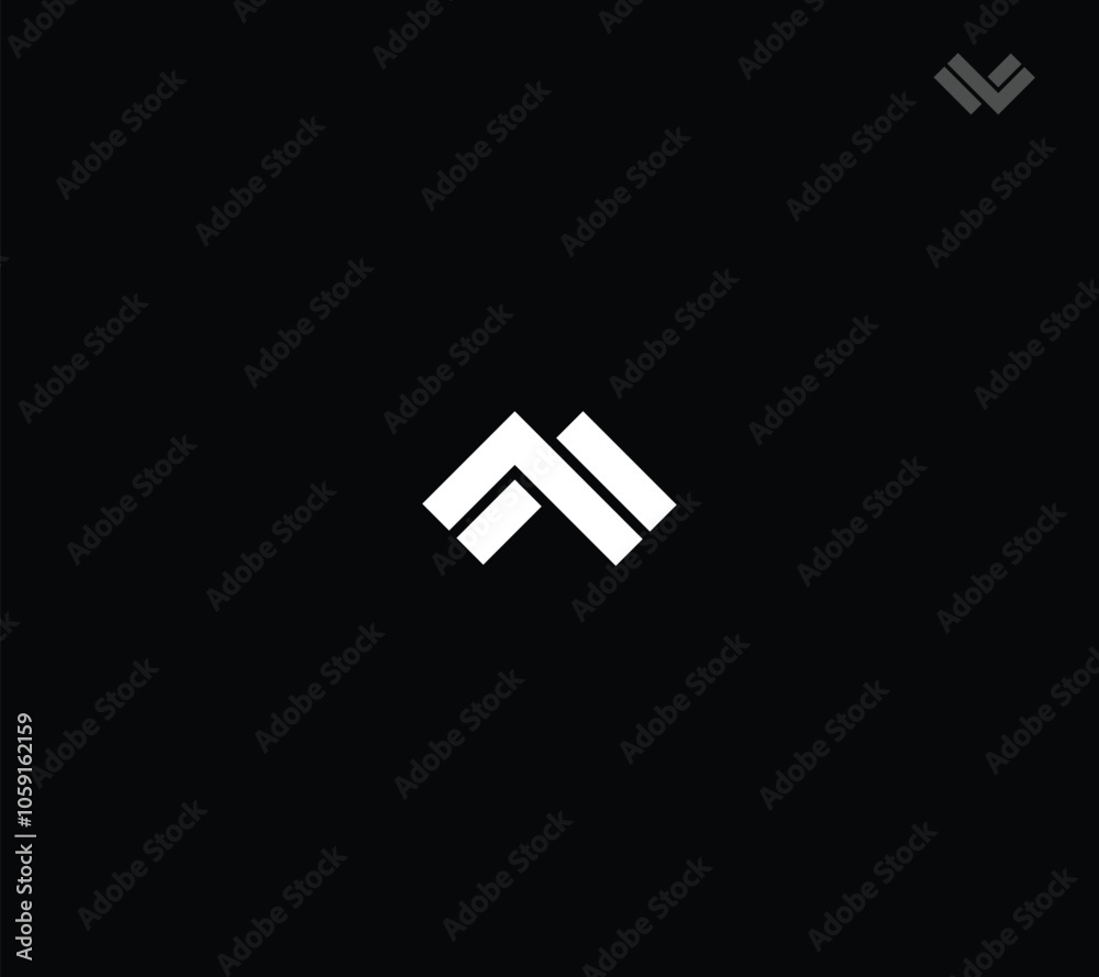 Modern Letter M or MM logo design with black background.