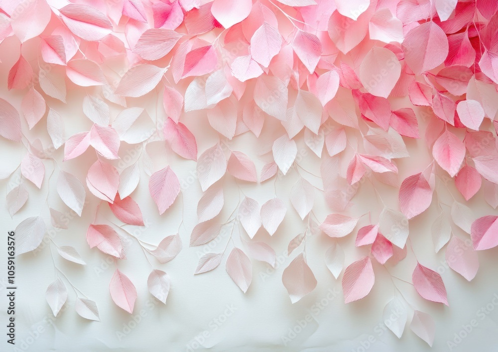 Obraz premium Pink Paper Leaves.
