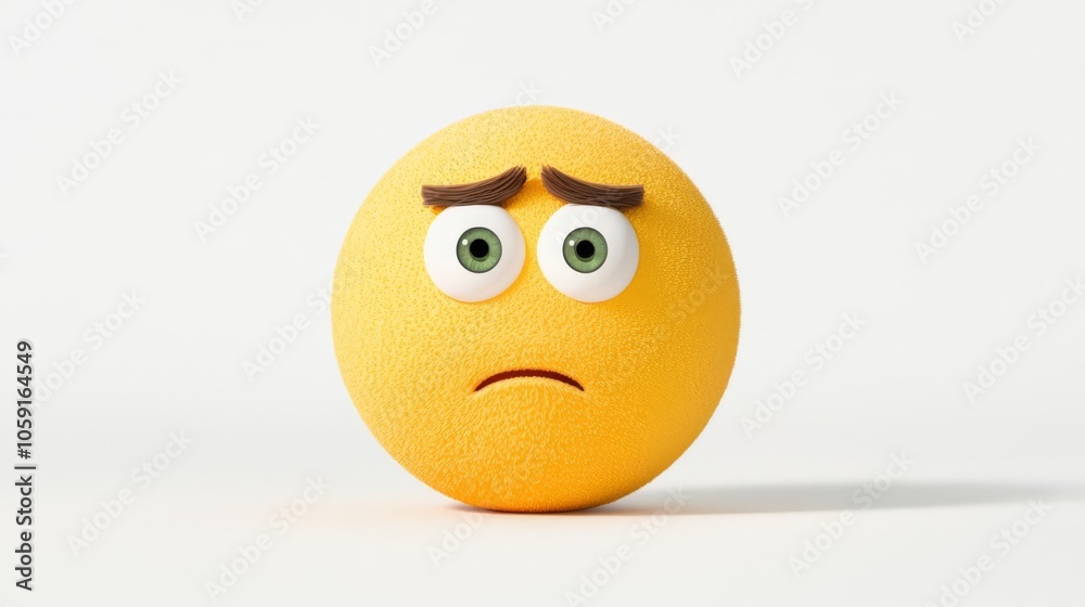 A sad emoji face with a frown and expressive eyes, symbolizing disappointment and emotional depth in a minimalistic design. A sad emoji face with a frown and expressive eyes, symbolizing disappointment and emotional depth in a minimalistic design.