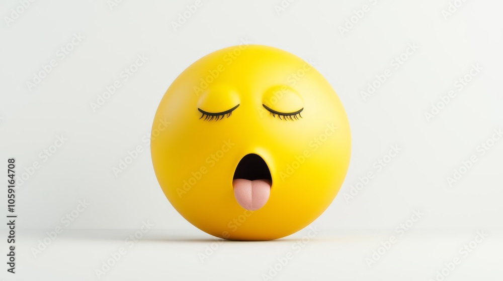 custom made wallpaper toronto digitalA playful yellow emoji showing a silly expression with closed eyes and a protruding tongue, perfect for adding humor to any project.
