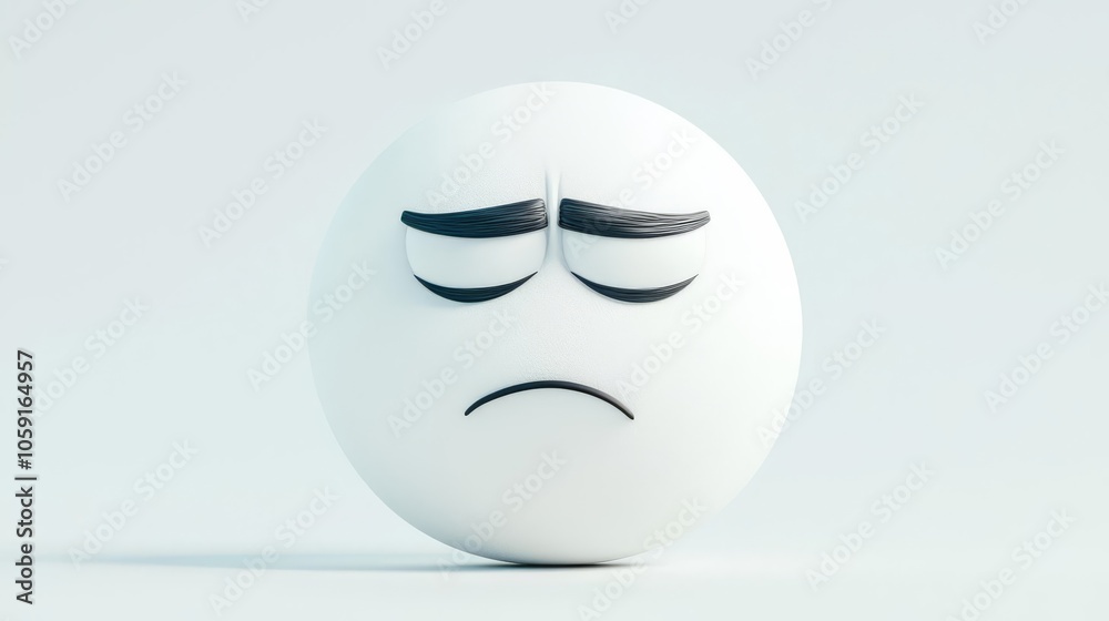 A sad emoticon with closed eyes and a frown, symbolizing feelings of disappointment and melancholy, on a soft background.