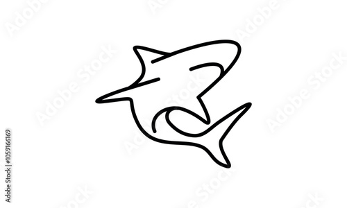 a graphic image with a shark line theme on a white background. vector graphic base.