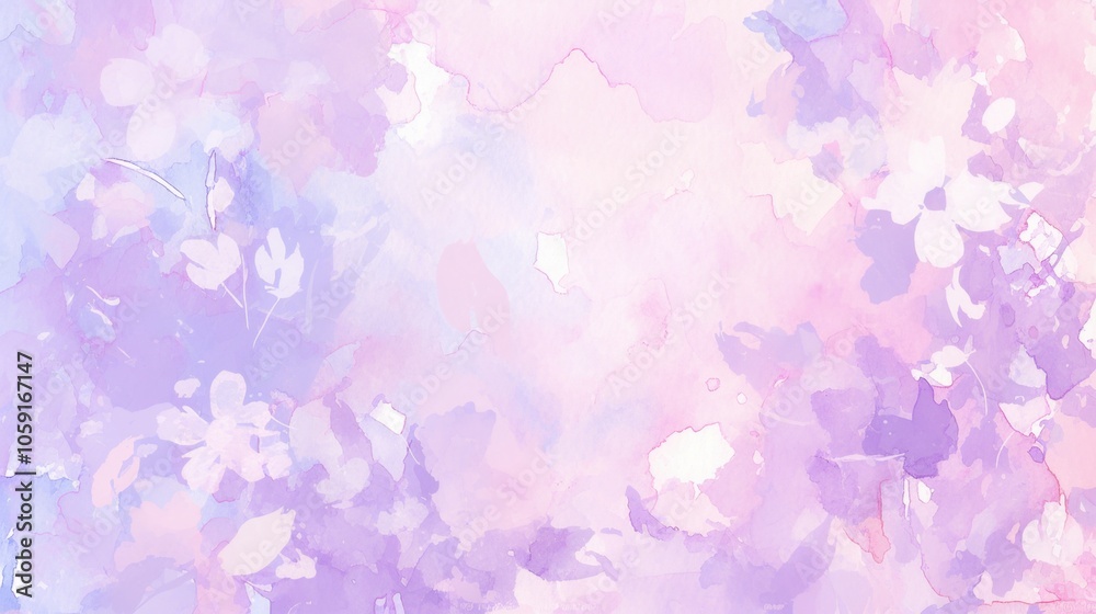 Soft watercolor pastel background with gentle pink and purple tones, isolated composition for postcards, banners Soft watercolor pastel background with gentle pink and purple tones, isolated composition for postcards, banners