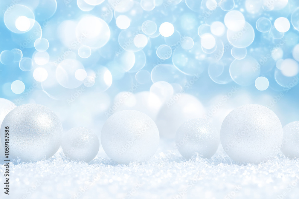serene winter scene featuring white snowballs and soft bokeh lights, evoking festive Christmas atmosphere. Perfect for holiday themes and decorations serene winter scene featuring white snowballs and soft bokeh lights, evoking festive Christmas atmosphere. Perfect for holiday themes and decorations